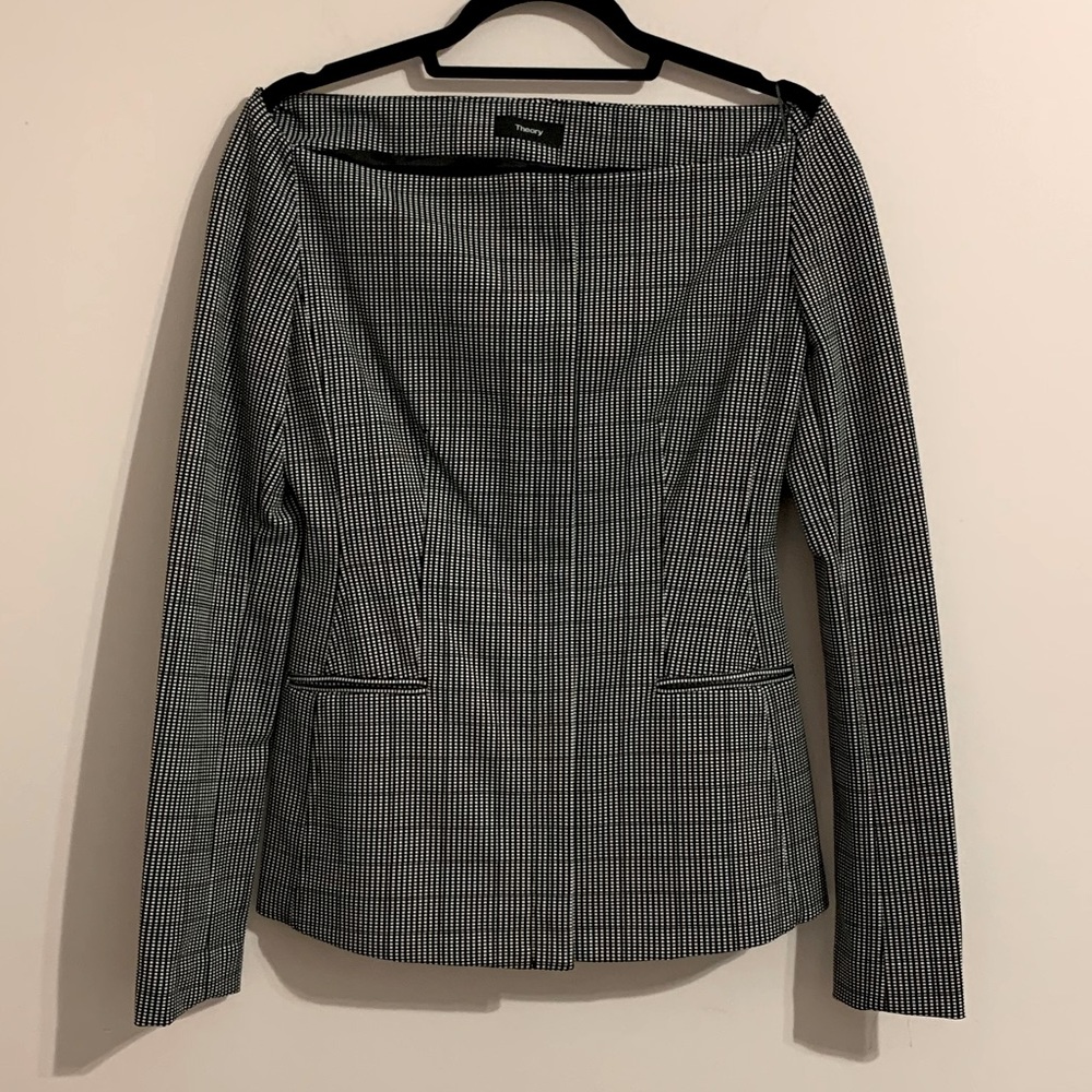 NWT- Theory off the shoulder zip up jacket -size 8